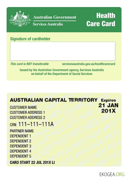 Carte de santé australienne